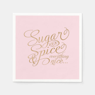 Pink and Gold Sugar and Spice Napkins