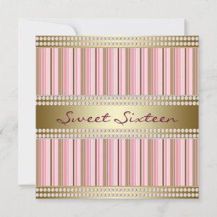 Pink and Gold Sweet 16 Party Invitation