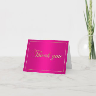 Pink and Gold Thank You Note Card