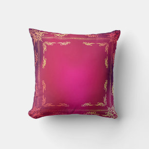 Pink and Gold Throw Pillow