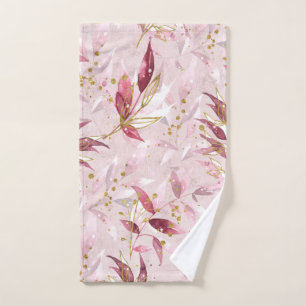Pink and Gold Vines on Blush Hand Towel