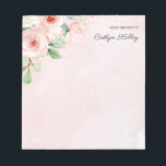 Pink and Gold Watercolor Floral, From the Desk of- Notepad<br><div class="desc">This pretty notepad features beautiful watercolor flowers and your personalisation.  Use the template form to add your text.</div>