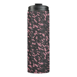 pink and gray camo abstract thermal tumbler