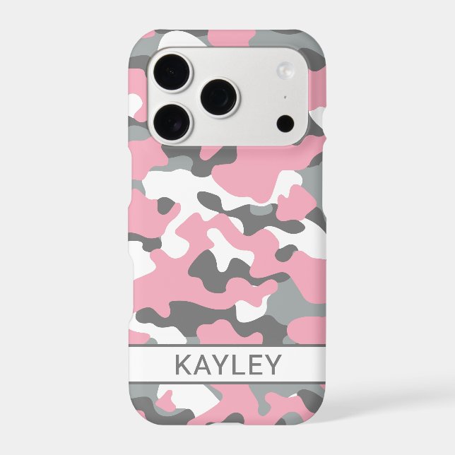 Pink and Gray Camouflage Personalized (Back)