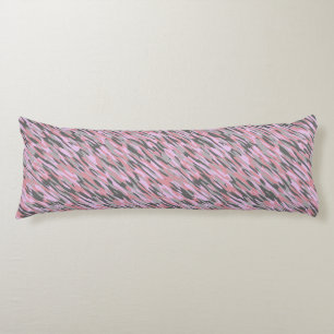 pink and gray green camo abstract body cushion
