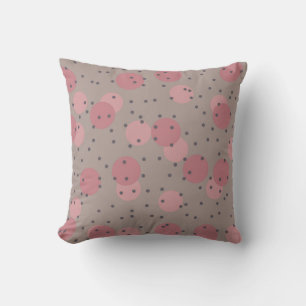 pink and gray polka dot cushion