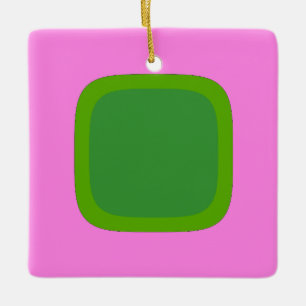 Pink And Green 1105 - Groovy Retro Style Art Ceramic Ornament