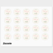 Pink and Green A Sweet Thank You Wedding Favour Classic Round Sticker (Sheet)