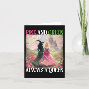 Pink And Green Always A Queen Witch Halloween Wome Card