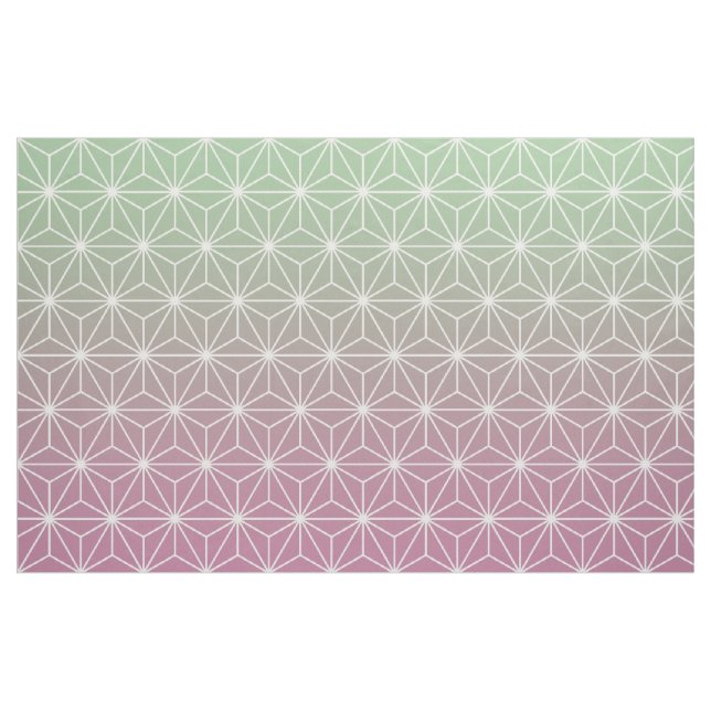Pink and Green Asanoha (large scale) Fabric (Fat Quarter)