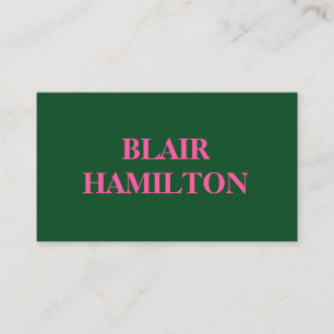 Pink and Green Business Card