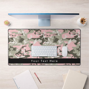 Pink and Green Camo, Camouflage, Military, Army Desk Mat