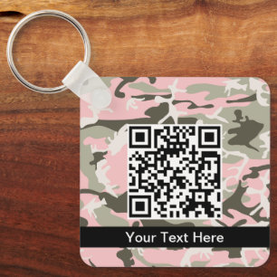 Pink and Green Camo, Camouflage, Military, Army Key Ring