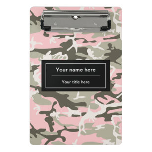 Pink and Green Camo, Camouflage, Military, Army Mini Clipboard
