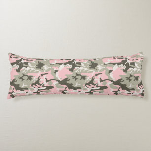 Pink and Green Camouflage, Military, Army Body Cushion