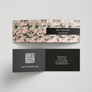 Pink and Green Camouflage, Military, Army Business Card