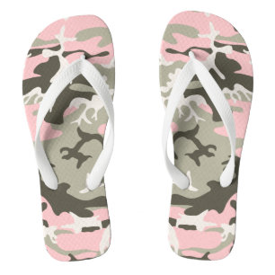 Pink and Green Camouflage, Military, Army Jandals