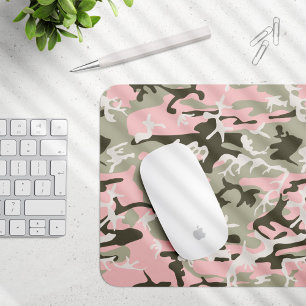 Pink and Green Camouflage, Military, Army Mouse Pad