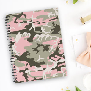 Pink and Green Camouflage, Military, Army Notebook