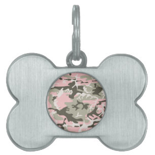 Pink and Green Camouflage, Military, Army Pet ID Tag