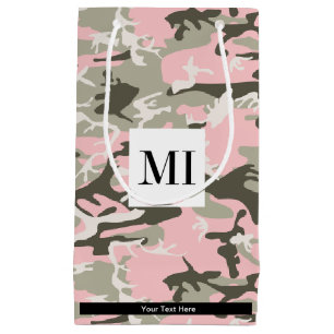 Pink and Green Camouflage, Military, Army Small Gift Bag