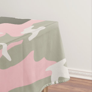 Pink and Green Camouflage, Military, Army Tablecloth