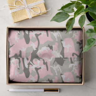 Pink and Green Camouflage, Military, Army Tissue Paper