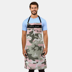 Pink and Green Camouflage Your name Personalise Apron