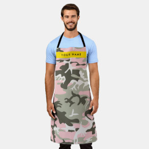 Pink and Green Camouflage Your name Personalise Apron