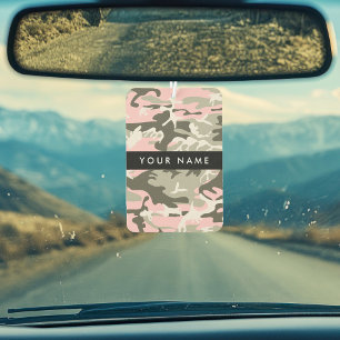 Pink and Green Camouflage Your name Personalise Car Air Freshener