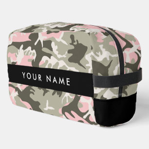 Pink and Green Camouflage Your name Personalise Dopp Kit