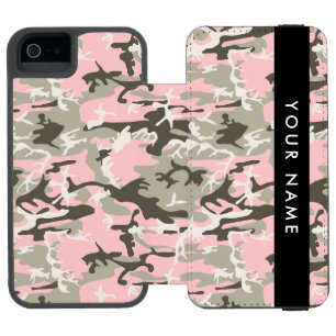 Pink and Green Camouflage Your name Personalise Incipio Watson™ iPhone 5 Wallet Case
