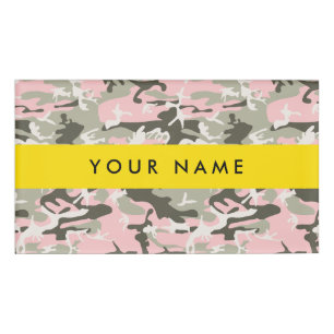 Pink and Green Camouflage Your name Personalise Name Tag