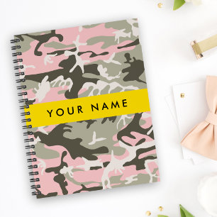 Pink and Green Camouflage Your name Personalise Planner
