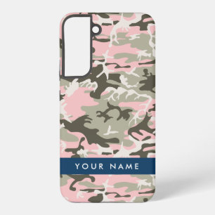 Pink and Green Camouflage Your name Personalise Samsung Galaxy Case