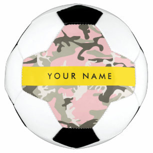 Pink and Green Camouflage Your name Personalise Soccer Ball