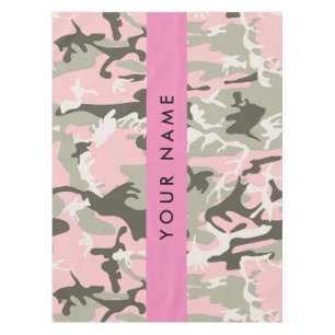 Pink and Green Camouflage Your name Personalise Tablecloth