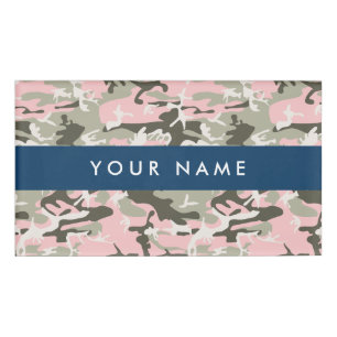 Pink and Green Camouflage Your name Personalise Tag