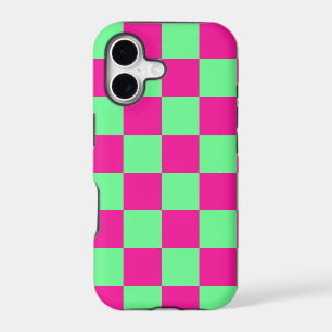 Pink and Green Checkered Print
