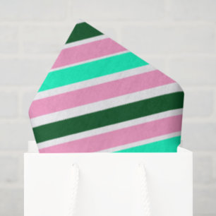 Pink and Green Christmas Candy Stripes  Tissue Paper