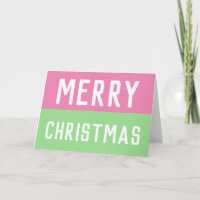 Pink and Green Christmas Card