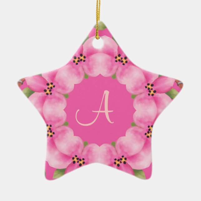 Pink and Green Christmas Ornament (Front)