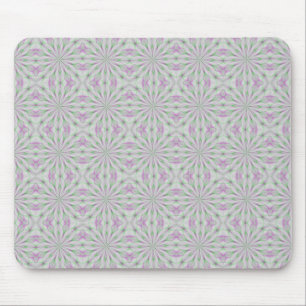 Pink and Green Christmas Rosettes Mouse Pad