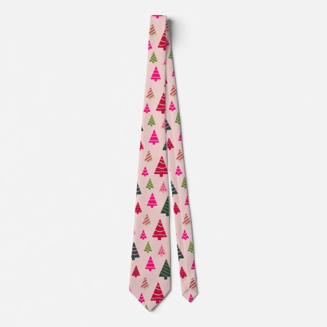 Pink and Green Christmas Tie (Front)