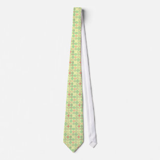 PINK AND GREEN CIRCLE PATTERN TIE