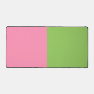 Pink and Green Colorblock Desk Mat