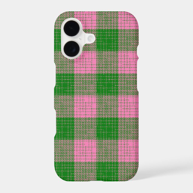 Pink and Green Crosshatch Chequered Pattern  (Back)