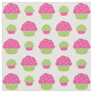 Pink and Green Cupcakes Fabric