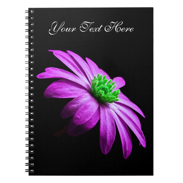 Pink and Green Daisy Spiral Notebook (Front)