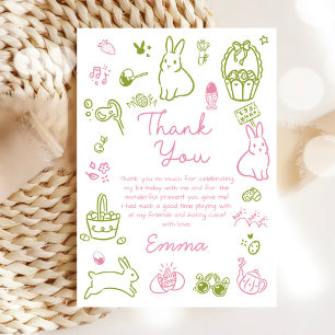 Pink and Green Easter Brunch and Egg Hunt Thank You Card